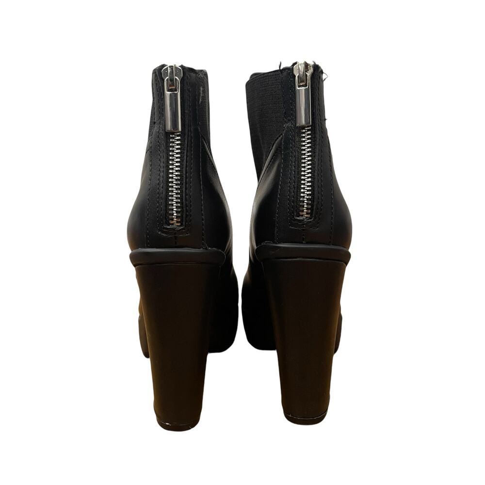 Steve Madden Amandaa Black Leather Almond Toe Platform Ankle Bootie Size 8.5 - Picture 7 of 11